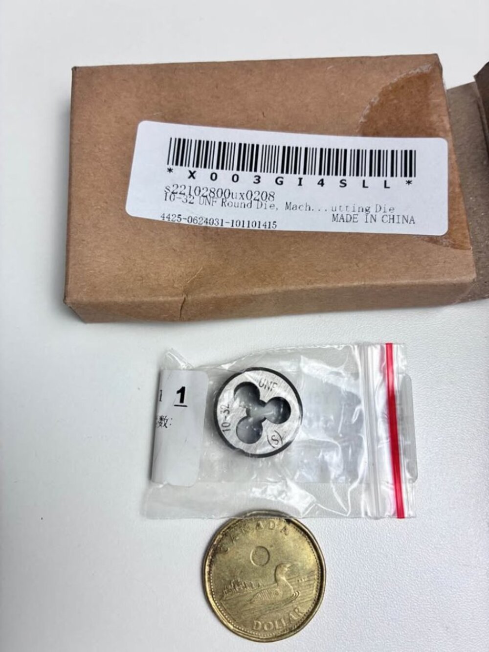 10-32 UNF Round Die, Machine Thread Right Hand Threading Die - Picture 6 of 6